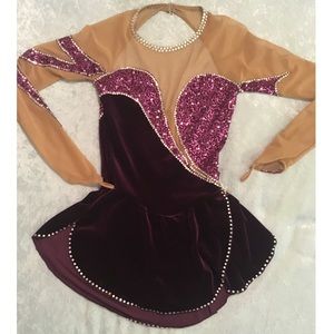 Sharene Purple Figure Skating Dress Hand-Stoned